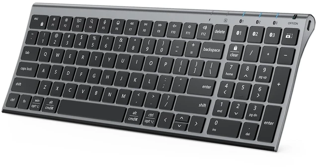 Main image of iClever BK10 SE Bluetooth Keyboard for Mac, Full-Size Layout, Graphite