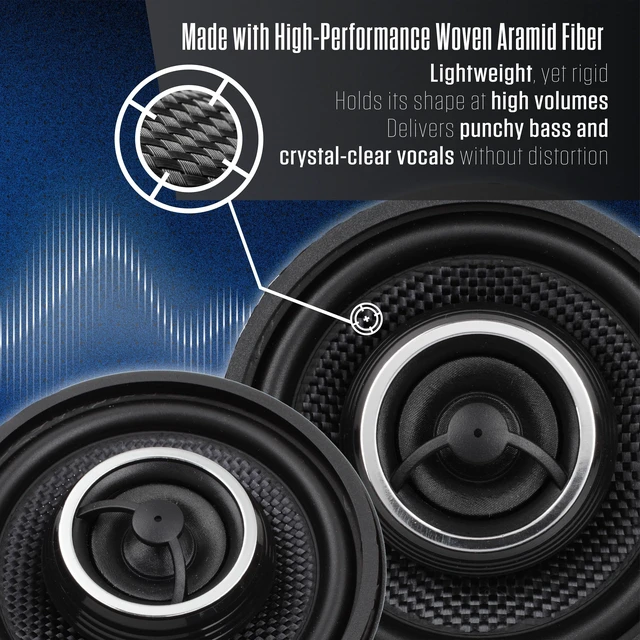 Alt view image 3 of 5 - Jensen APEX JS35K 3.5" 2-Way Aramid Fiber Car Speakers 75W Peak 25W RMS