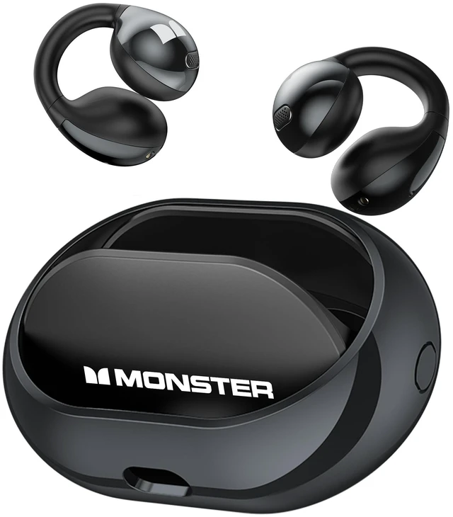 Main image of Monster Open Ear AC600 Headphones, Bluetooth 5.4 Wireless Earbuds with HiFi Stereo, Clip-On Earbuds with ENC Clear Call, 21H Playtime, IPX6 Waterproof Wireless Headphones for Outdoor Exe