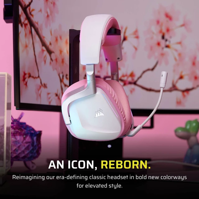 Alt view image 2 of 5 - Corsair Void v2 Wireless Bluetooth PC PS5 Switch Gaming Headset Pink