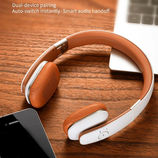 Alt view image 5 of 5 - Yobadam Wireless Bluetooth Headphones, Over Ear Headphones, Foldable Lightweight Stereo Headset, Ideal for Travel Smartphone Computer Laptop, Support Dual Device Simultaneously (White)