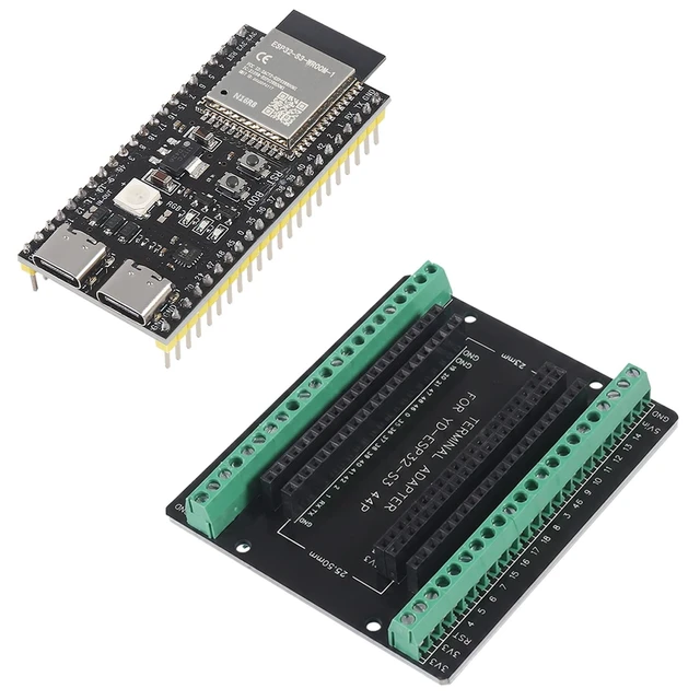 Alt view image 2 of 5 - 3Sets ESP32 S3 Development Board 2.4G WiFi BT Module Internet of Things ESP32-S3-WROOM-1 N16R8 MCU 44Pin 8M PSRAM with Esp32-S3 Expansion Adapter