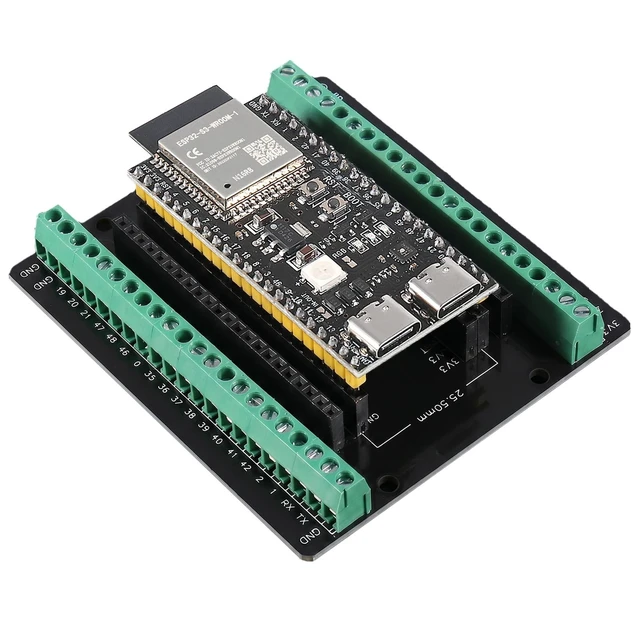 Alt view image 4 of 5 - 3Sets ESP32 S3 Development Board 2.4G WiFi BT Module Internet of Things ESP32-S3-WROOM-1 N16R8 MCU 44Pin 8M PSRAM with Esp32-S3 Expansion Adapter
