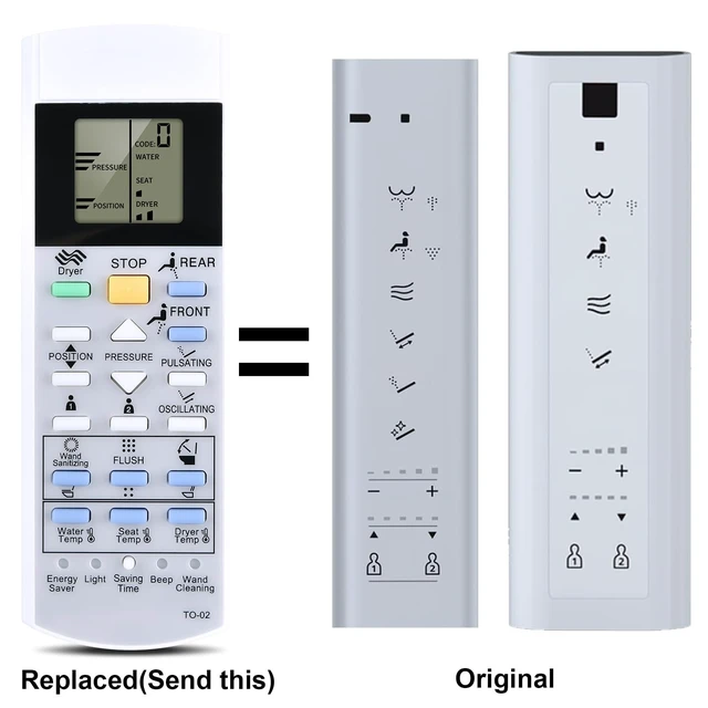 Alt view image 2 of 5 - Rankle Memory Replacement Remote for TOTO Washlet Bidet Toilet Seat S500E S500 S550E S550 SW3083 SW3046 THU6056 THU6055 SW3084#01 SW3084#12 SW3056#01 SW3083#01 SW3046#01
