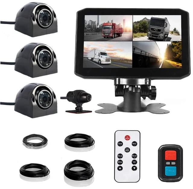 Main image of VSYSTO 4CH Backup Camera, 7.0'' Monitor Truck Dash Cam Vehicle DVR Front & Sides & Rear VGA Camera for Semi Trailer Truck Van Tractor RV with Infrared Night Vision Lens