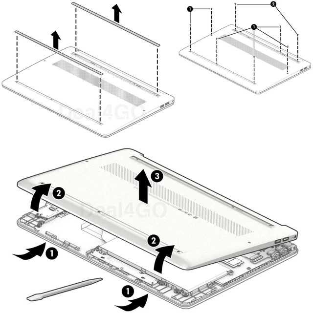 Alt view image 3 of 5 - Deal4GO Lower Bottom Case Base Enclosure Cover L89828-001 Replacement for HP 15-EF 15-DY 15s-FQ 15s-EQ 15-EF2097NR 15-DY2726NR - Black