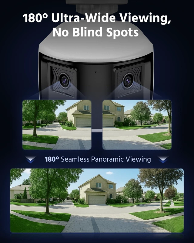 Alt view image 2 of 5 - ANNKE 6MP PoE Dual-Lens Security Camera, 180 Panoramic Outdoor IP Cam