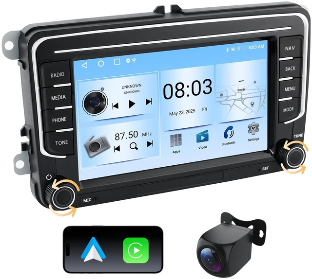 Main image of Haudio 2 Din Car Stereo with Wireless Apple CarPlay & Android Auto, 7 Inch Car Screen with Canbus, Mirror Link,Bluetooth,WiFi, FM/AM/RDS/SWC Car Radio for VW Golf 6, Polo, Passat, Tiguan, Jetta