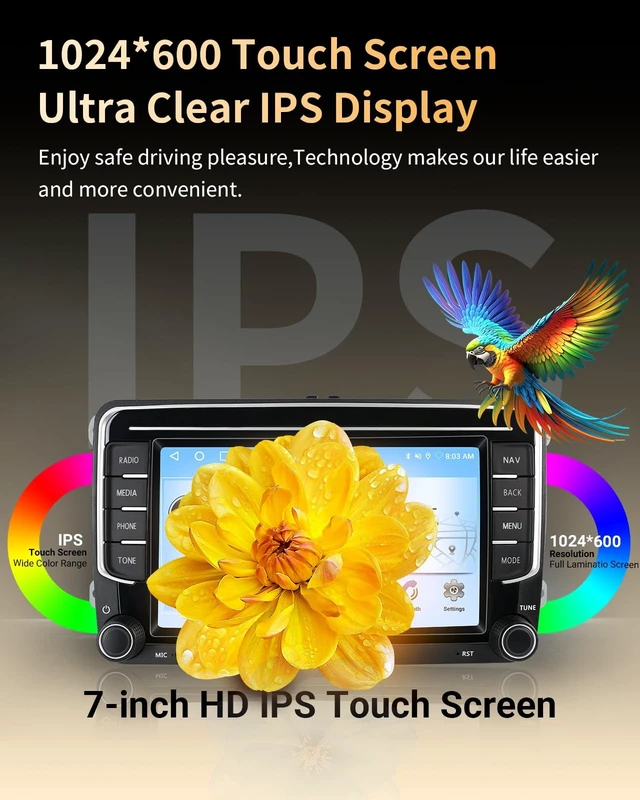 Alt view image 5 of 5 - Haudio 2 Din Car Stereo with Wireless Apple CarPlay & Android Auto, 7 Inch Car Screen with Canbus, Mirror Link,Bluetooth,WiFi, FM/AM/RDS/SWC Car Radio for VW Golf 6, Polo, Passat, Tiguan, Jetta