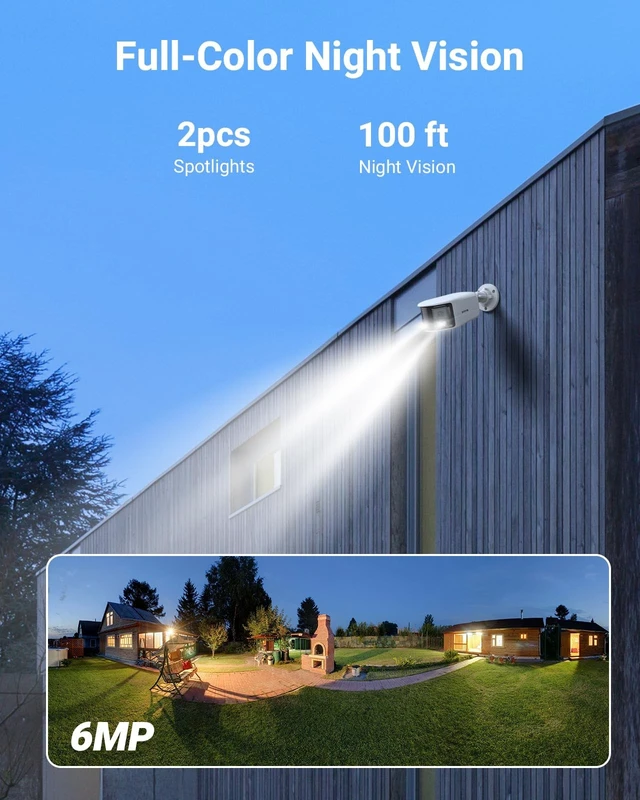 Alt view image 3 of 5 - ANNKE 6MP PoE Dual-Lens Security Camera, 180 Panoramic Outdoor IP Cam