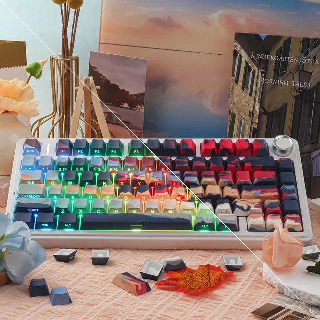 Alt view image 3 of 5 - JOMKIZ Sunset Haze PBT Keycaps 133 Keys Cherry Profile 60/65/75/100 Percent