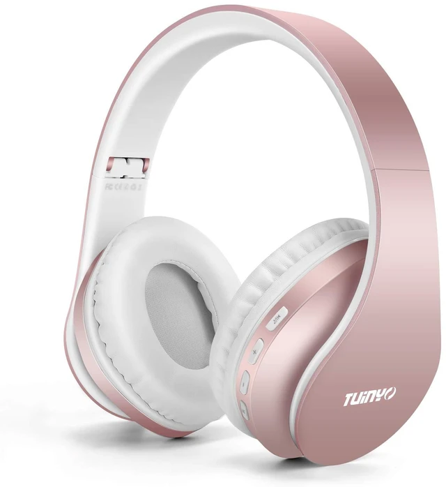 Main image of TUINYO Wireless Headphones Over Ear, Bluetooth Headphones with Microphone, Foldable Stereo Wireless Headset-Rose Gold