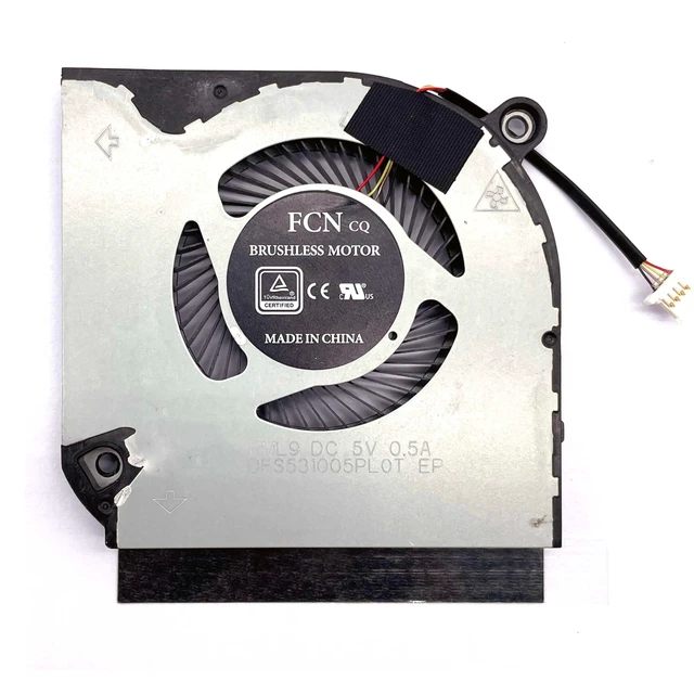 Alt view image 4 of 5 - New CPU+GPU Cooling Fan Replacement for Acer Predator Helios 300 (PH315-53 PH315-54), P/N: DFS5K223052836 DFS531005PL0T