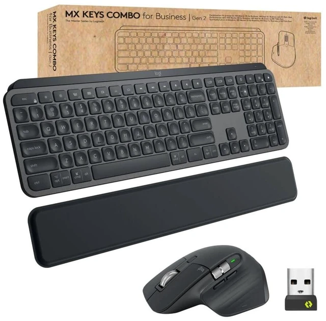 Main image of Logitech MX Keys Combo for Business Keyboard and Mouse - Graphite