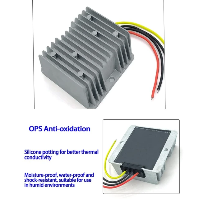 Alt view image 5 of 5 - 48V 36V to 12V 15A 180W Reducer Regulator 17-55V Waterproof Golf Cart RV