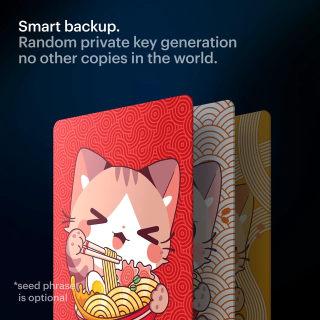Alt view image 3 of 5 - TANGEM Crypto Wallet Pack of 3 - Cold Storage Wallet (Ramen Cat)