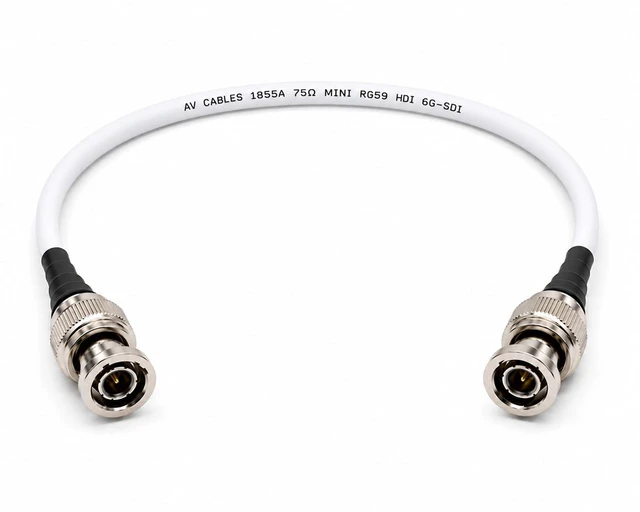 Main image of AV-Cables 6G HD-SDI BNC to BNC Cable, 1855A, 1.5ft, White
