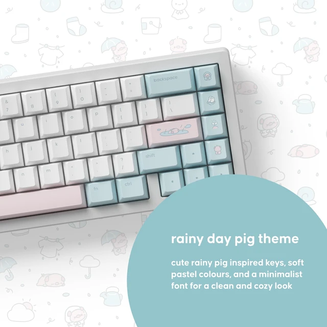 Alt view image 2 of 5 - dokodoko Rainy Pig Keycaps - PBT, Cherry Profile for Mechanical Keyboards