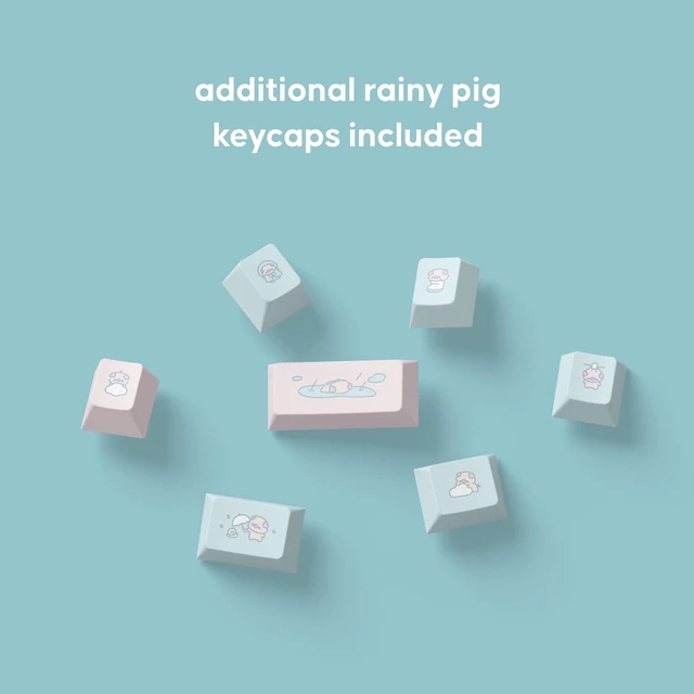Alt view image 3 of 5 - dokodoko Rainy Pig Keycaps - PBT, Cherry Profile for Mechanical Keyboards
