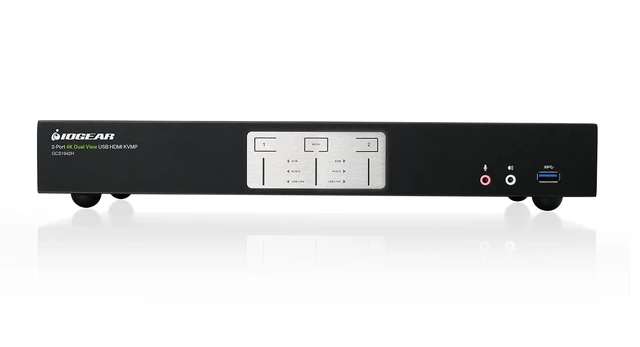 Alt view image 3 of 4 - IOGEAR 2-Port 4K Dual View KVMP Switch with HDMI Connection, USB 3.0 Hub and Audio (TAA) GCS1942H