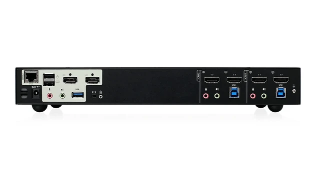 Alt view image 4 of 4 - IOGEAR 2-Port 4K Dual View KVMP Switch with HDMI Connection, USB 3.0 Hub and Audio (TAA) GCS1942H