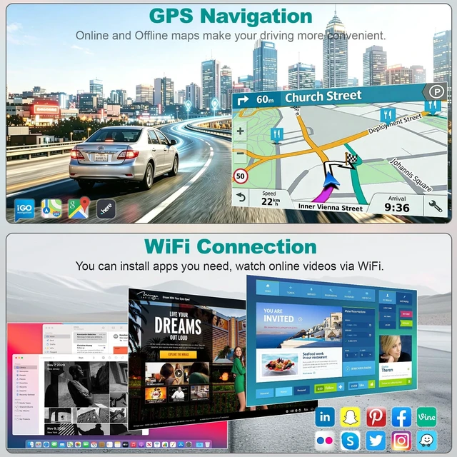 Alt view image 4 of 5 - 8Core Car Radio Carplay Stereo for Toyota Corolla 2009-2013, 4G+128G