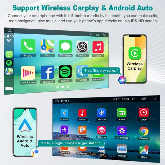 Alt view image 3 of 5 - 8Core Car Radio Carplay Stereo for Toyota Corolla 2009-2013, 4G+128G