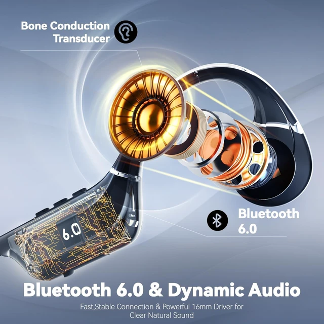 Alt view image 4 of 5 - MONODEAL Bone Conduction Headphones Open Ear Bluetooth Running 10H