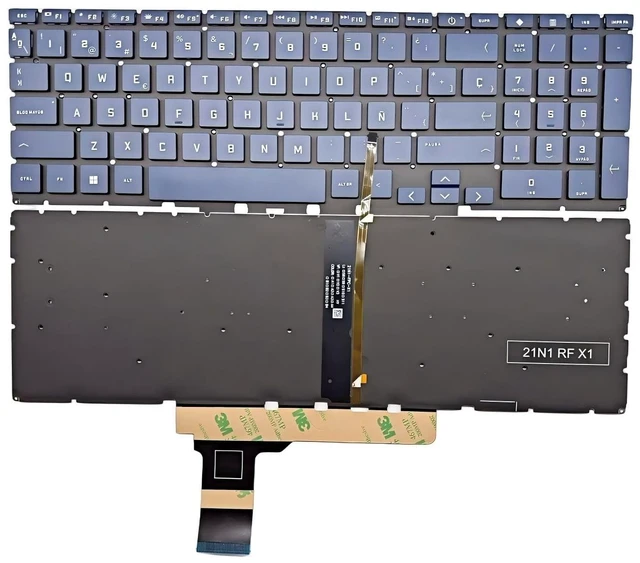 Main image of Laptop Replacement Latin Spanish (latin espanol teclado) Layout for HP Victus 15-FA 15-FB 16-E 16-D 16T-D 16-R 16-S TPN-Q263 TPN-Q264 Laptop Keyboard Blue with Backlit