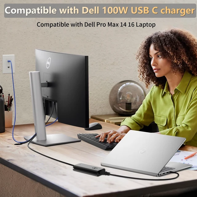 Alt view image 2 of 5 - FSJTD 100W USBC Charger Compatible with Dell Pro Max/Precision/Latitude