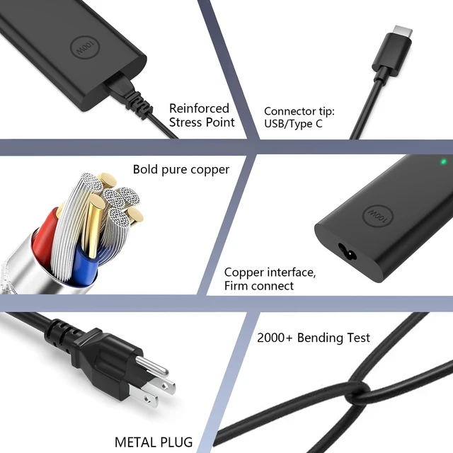 Alt view image 3 of 5 - FSJTD 100W USBC Charger Compatible with Dell Pro Max/Precision/Latitude