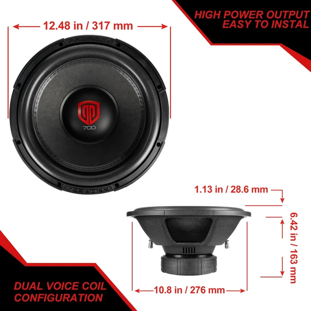 Alt view image 5 of 5 - PRORECK Audio 712 12", Max Power 2400W Max Power Loud 12inch Car subwoofer Dual Easy Mounting (1pc)