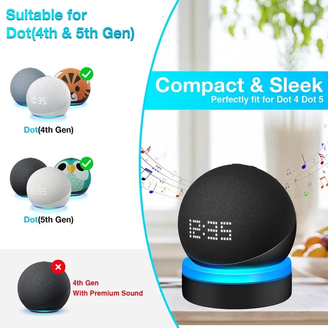Alt view image 2 of 5 - ZUOLACO Table Holder for Echo Dot 5th Gen and 2026 New Model, 2Pack, Black