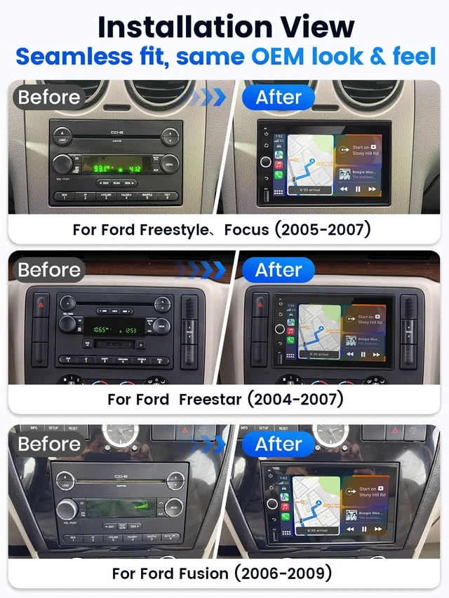 Alt view image 3 of 5 - Alltotive 7" Car Stereo for Ford Freestyle Focus Freestar Escape Fusion