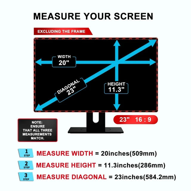 Alt view image 2 of 5 - 23 inch Computer Privacy Screen Filter - Suitable for 16:9 Aspect Ratio Widescreen Monitor - Blue Light Filter - Anti-Glare & Anti-Scratch Protector Film (23" Widescreen (16:9))