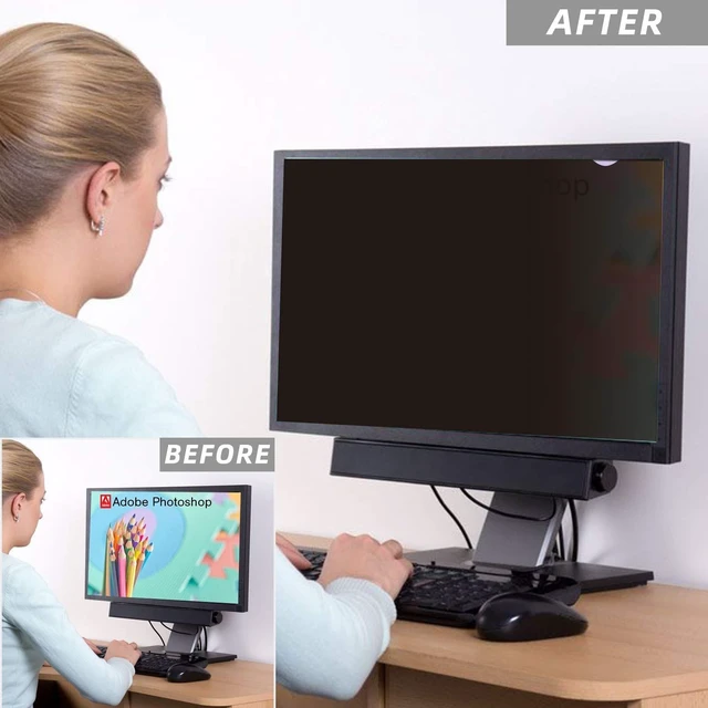 Alt view image 4 of 5 - 23 inch Computer Privacy Screen Filter - Suitable for 16:9 Aspect Ratio Widescreen Monitor - Blue Light Filter - Anti-Glare & Anti-Scratch Protector Film (23" Widescreen (16:9))