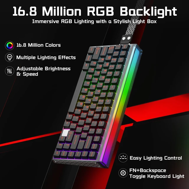 Alt view image 5 of 5 - Aula Hero 75 HE Hall Effect Wireless Gaming Keyboard, 8K Polling & 8000mAh