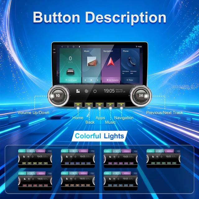 Alt view image 3 of 5 - 4+64G 10.1" Android 15 Car Stereo for Honda Pilot 2003-2008