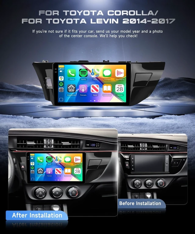 Alt view image 2 of 5 - 4G+128G Car Stereo for Toyota Corolla/for Toyota Levin 2014-2017
