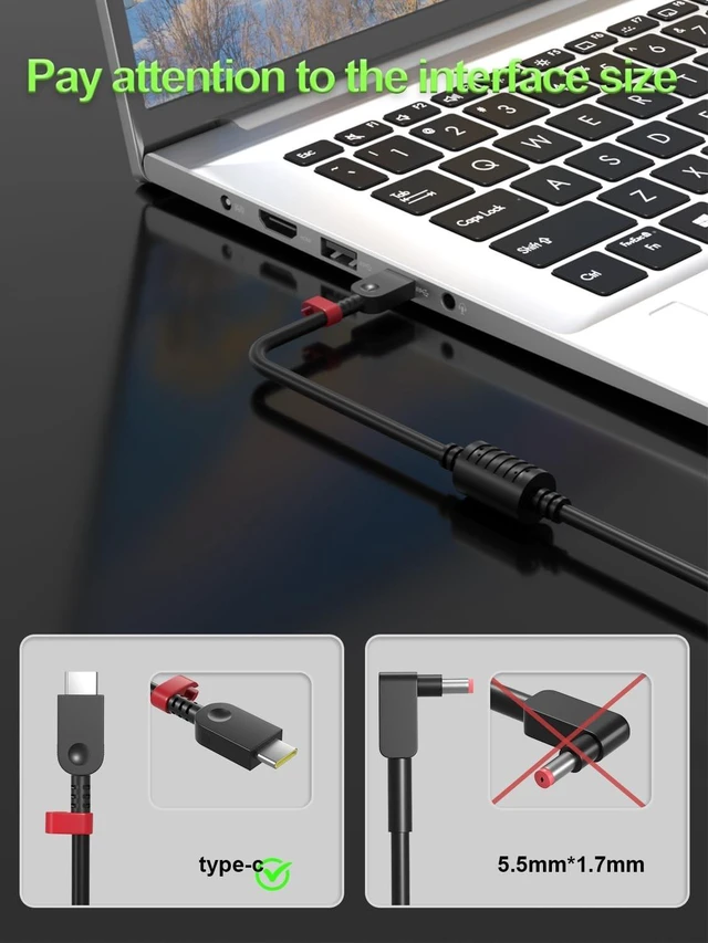 Alt view image 2 of 5 - PowerPortnerLink GaN Slim 180W USB C Charger Fit for Lenovo Laptop
