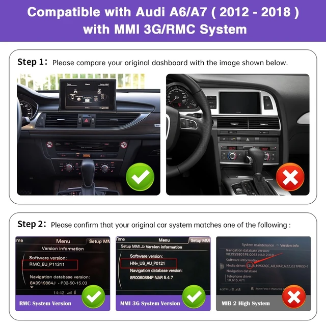 Alt view image 2 of 5 - NINETOM 2026 12.3" CarPlay Android Auto Screen for Audi A6 A7