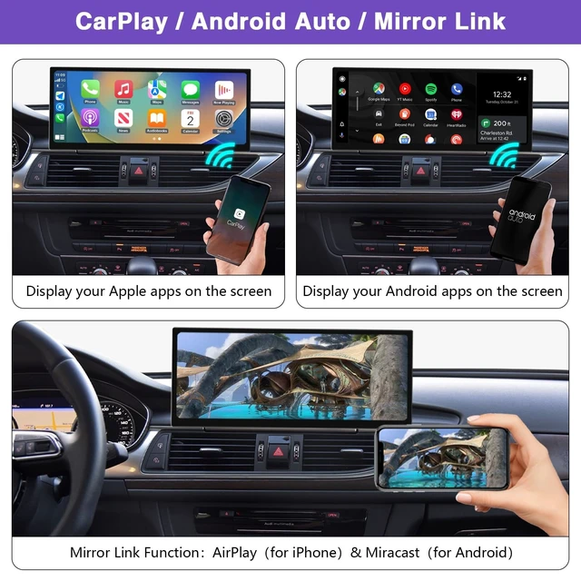 Alt view image 4 of 5 - NINETOM 2026 12.3" CarPlay Android Auto Screen for Audi A6 A7