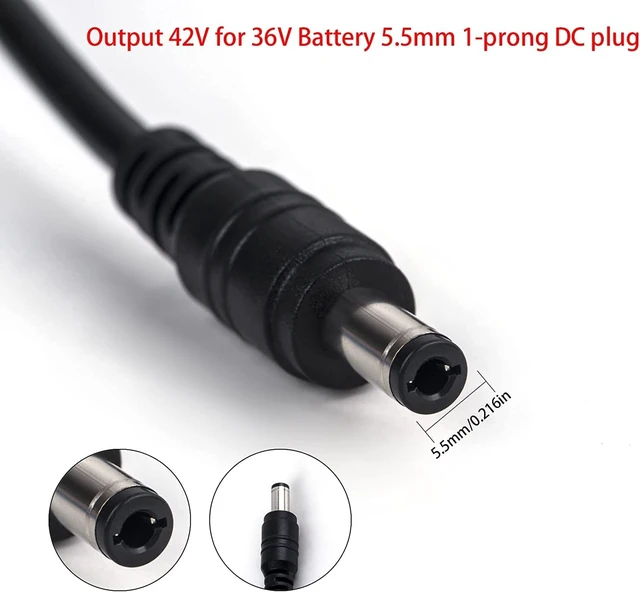 Alt view image 2 of 5 - 42V Charger for Gyroor Electric X8 H40, H30 Pro & Max, HR8 HR9, C1/C1 Pro/C3/X2/C1S, Atomi Alpha E20 E30 for 36V Battery 2A Power Supply Adapter (NOT for H30/C2/Turbo-1!)
