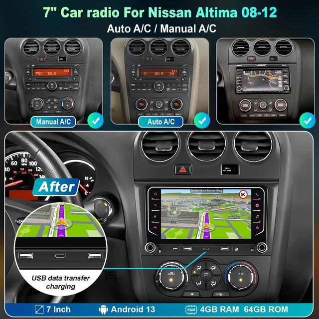 Alt view image 2 of 5 - Car Radio for Nissan Altima 2008 2009 2010 2011 2012(Manual and Auto AC)