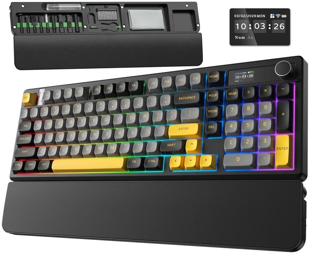 Main image of BlueFinger B98Pro Wireless Gaming Mechanical Keyboard with Wrist Rest