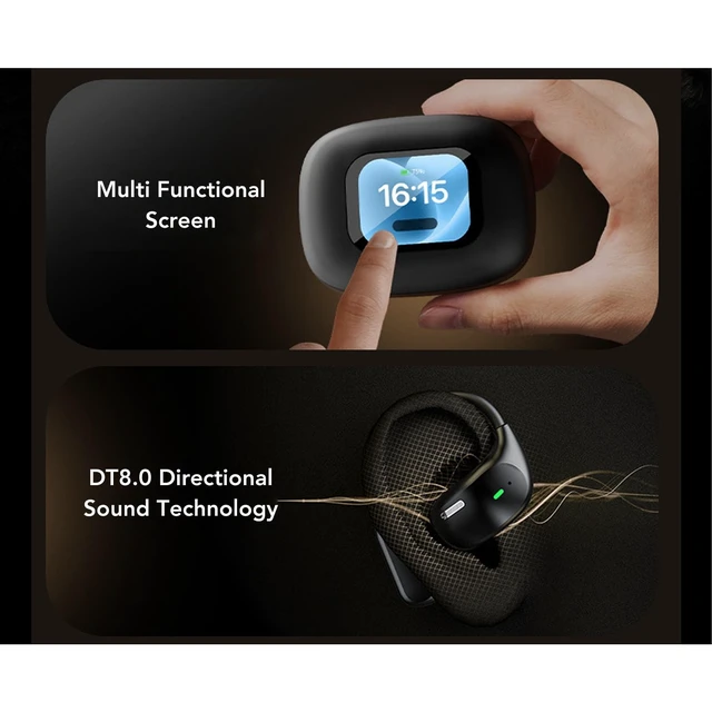 Alt view image 3 of 5 - SENECESLI AI Translation Earbuds Real Time, 140 Languages Bluetooth V5.4 Translator Earbuds with Active Noise Cancellation and Full Color Smart Touch Screen for Travel Interactions (Black)