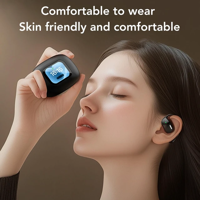Alt view image 4 of 5 - SENECESLI AI Translation Earbuds Real Time, 140 Languages Bluetooth V5.4 Translator Earbuds with Active Noise Cancellation and Full Color Smart Touch Screen for Travel Interactions (Black)