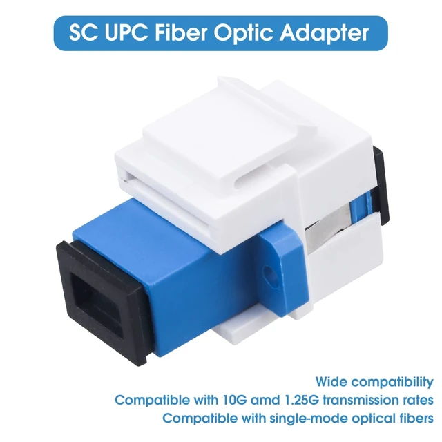 Alt view image 4 of 5 - Duogalia 25-Pack SC/UPC Fiber Optic Coupler Keystone Jack Modular for Patch Panels and Wall Plates Fiber Optic Cable Adapter SC Singlemode