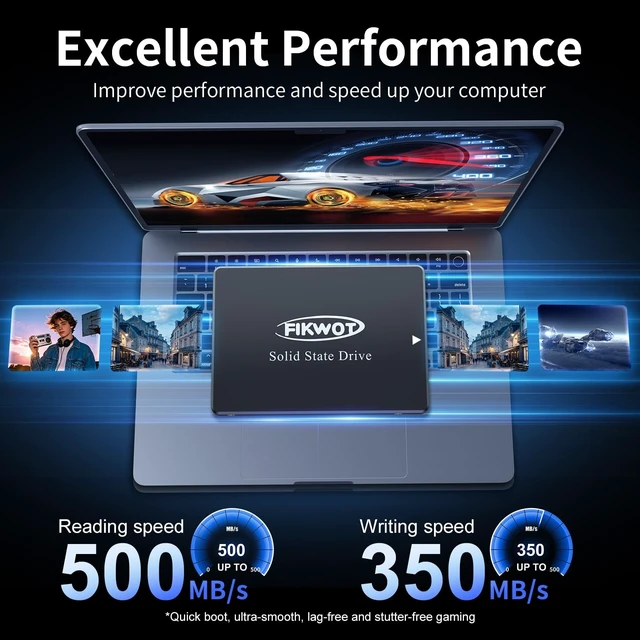 Alt view image 3 of 5 - Fikwot FS810 2TB SSD, 2.5" SSD SATA III 6Gb/s, Solid State Drives, Up to 560MB/s, 3D NAND TLC Flash, Internal SSD for Desktops and Laptops(Black)