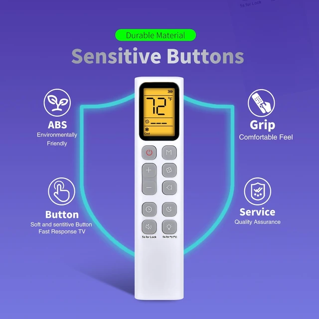 Alt view image 5 of 5 - Snrigw Replacement Remote for Dreo AC318S/AC319S 8000 BTU Portable AC-White